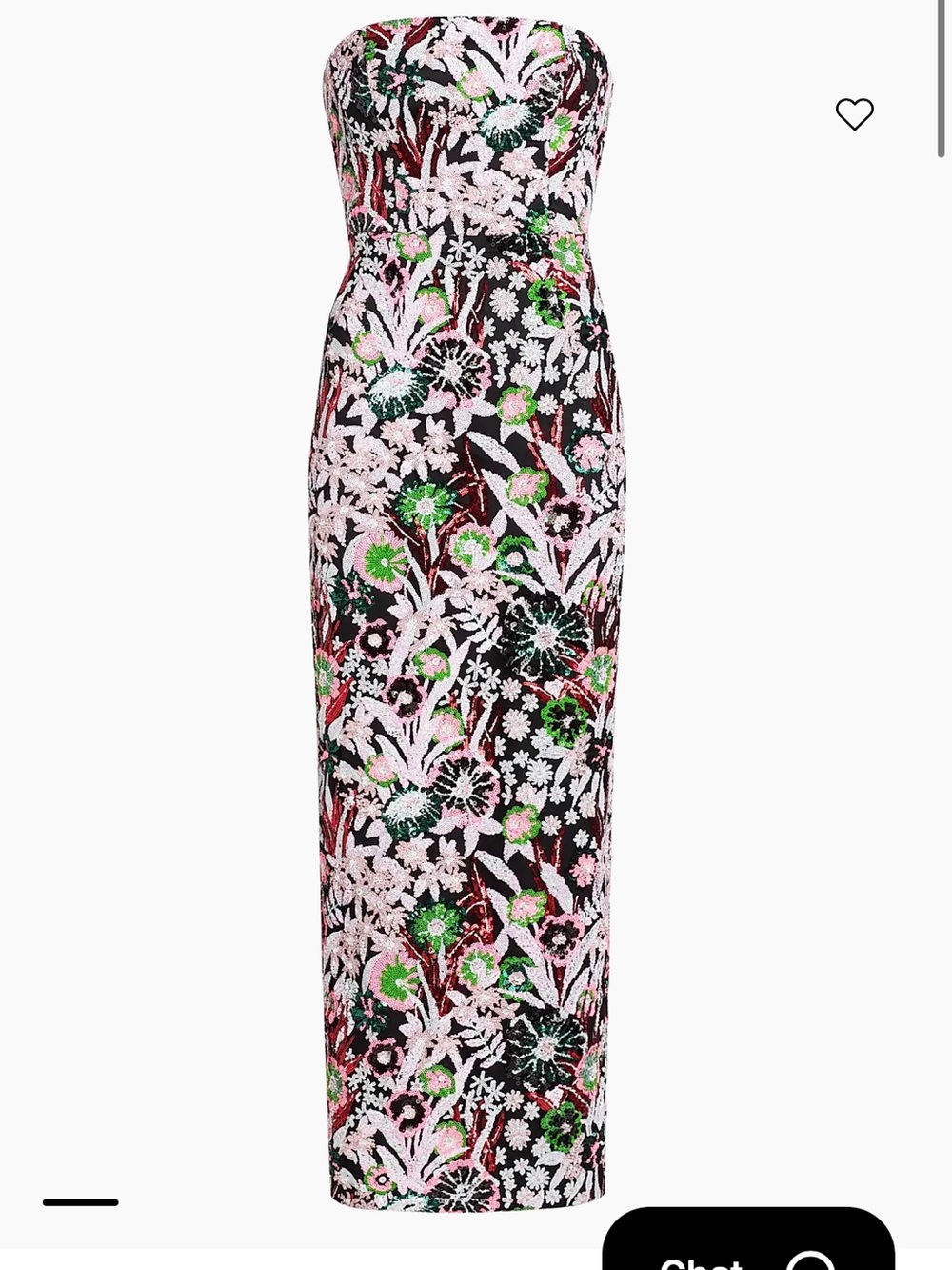 Milly Strapless Floral Sequin Column Dress - Pink & Green